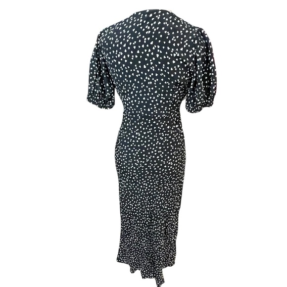 a new day Black and White heart pattern Midi Dress - Picture 3 of 7